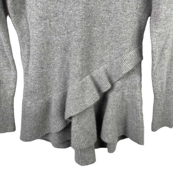 ISAAC Mizrahi 100% Cashmere Long Sleeve V-Neck Sweater Grey Size XXS - Picture 5 of 9